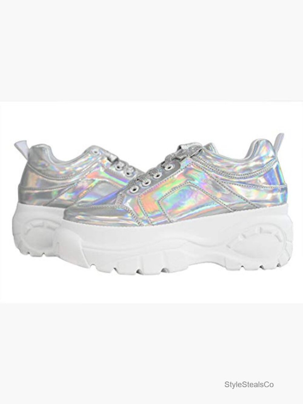 Chunky Platform Dad Colorblock Lace-Up Walking Sneakers - Picture 4 of 7